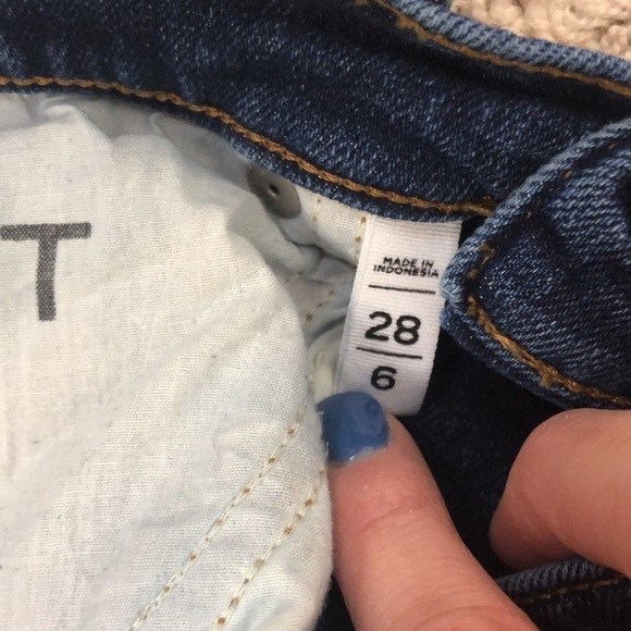 Loft High Rise Shortie Raw Hem Rolled 4 inch inseam denim jean shorts - Picture 7 of 15